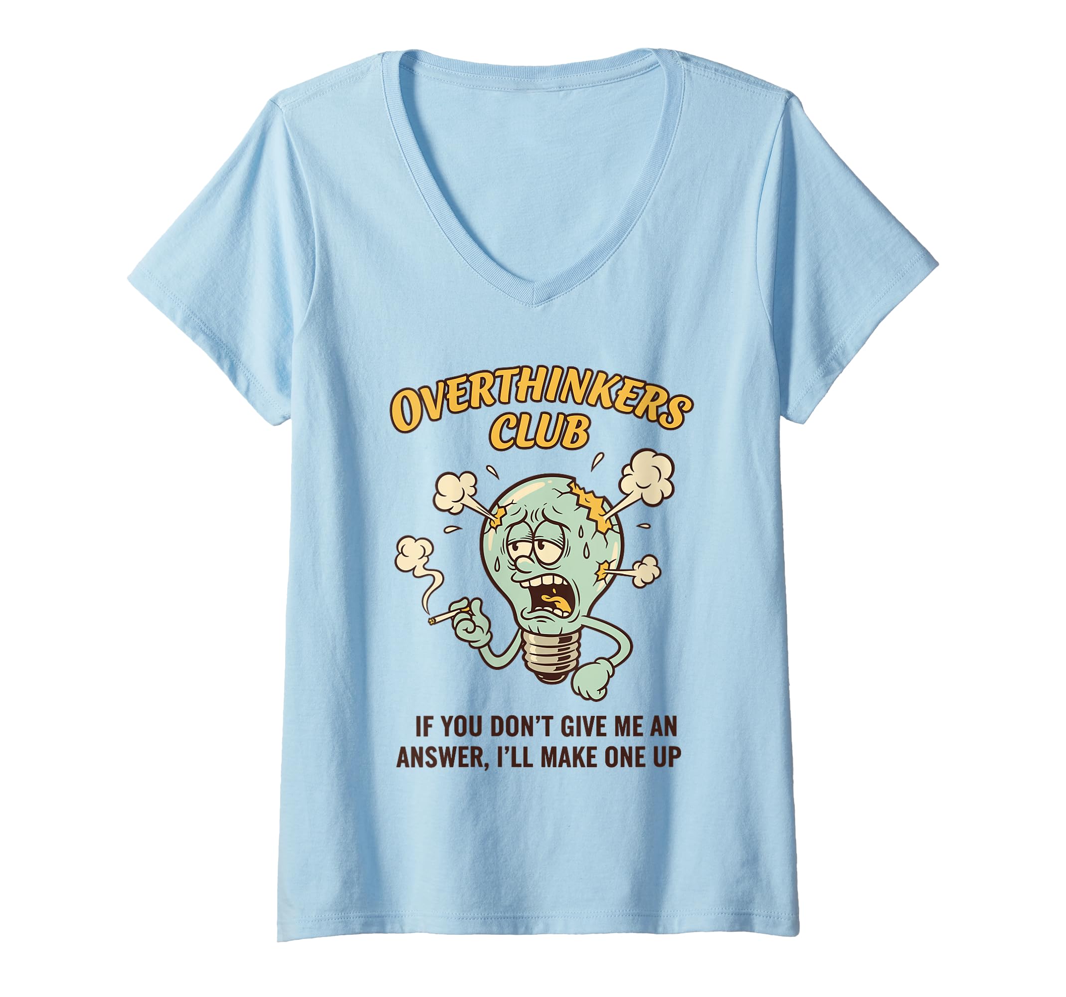 Womens Overthinkers Club Light T-Shirt - Casual Everyday Wear for Adults - T-Shirt, Sweatshirt, Hoodie
