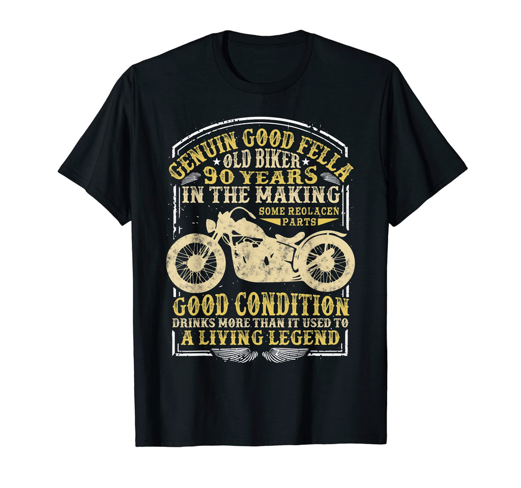 90 Years Old Biker Birthday T-Shirt - Custom Art Print for Adults - T-Shirt, Sweatshirt, Hoodie