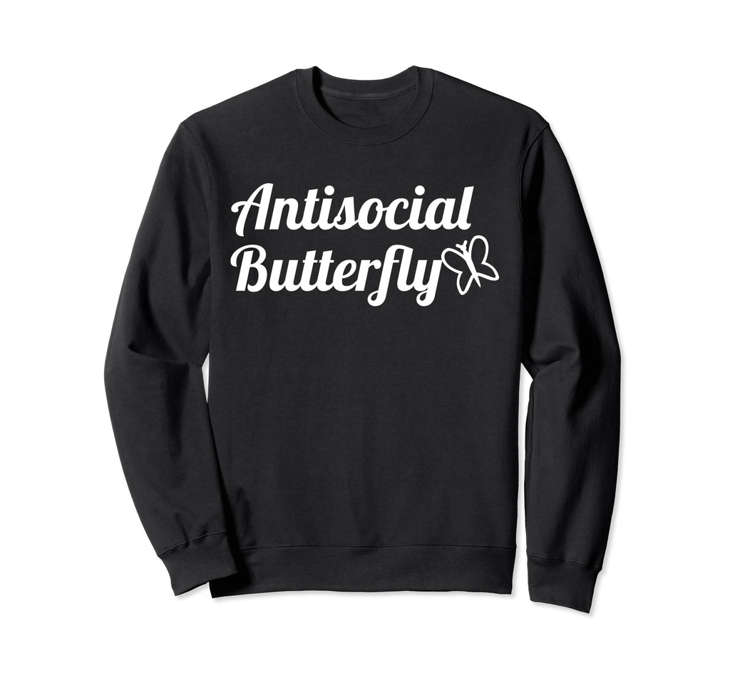 Antisocial Butterfly Sweatshirt - Minimalist Print for Adults - T-Shirt, Sweatshirt, Hoodie