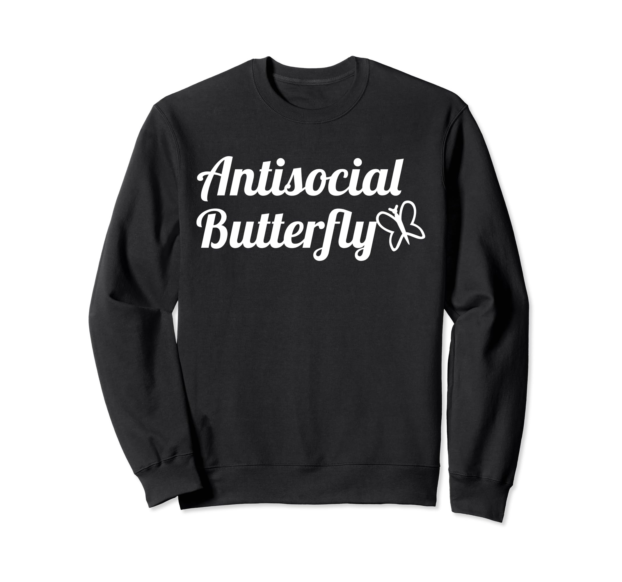 Antisocial Butterfly Sweatshirt - Minimalist Print for Adults - T-Shirt, Sweatshirt, Hoodie