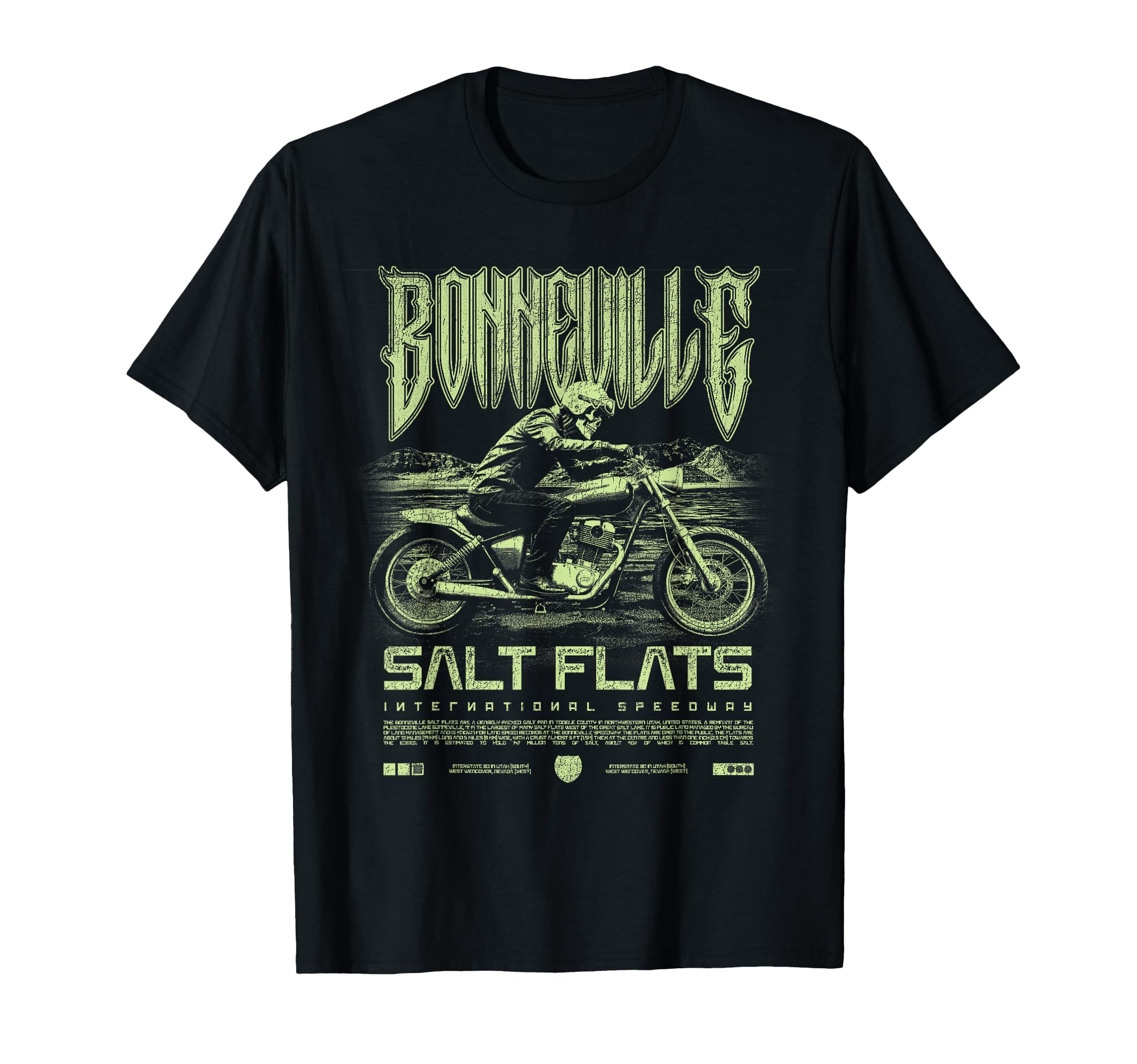 Bonneville Salt Flats Motorcycle T-Shirt - Novelty Apparel for Adults - T-Shirt, Sweatshirt, Hoodie