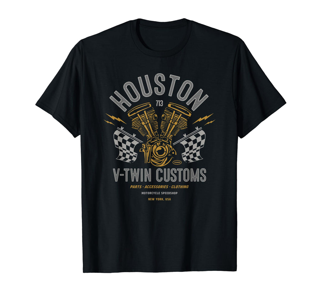 Houston Local Motorcycle Garage Biker T-Shirt - Graphic Print Men Women - T-Shirt, Sweatshirt, Hoodie