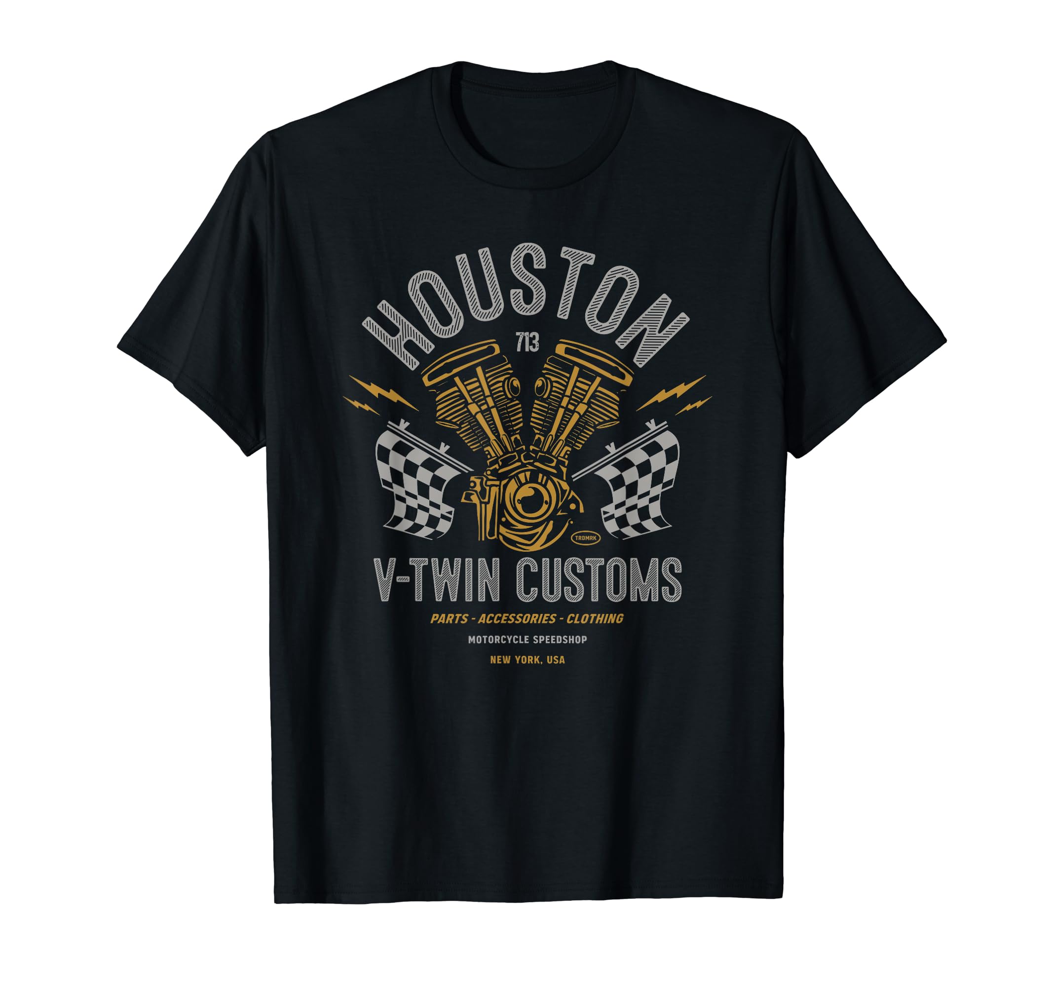 Houston Local Motorcycle Garage Biker T-Shirt - Graphic Print Men Women - T-Shirt, Sweatshirt, Hoodie