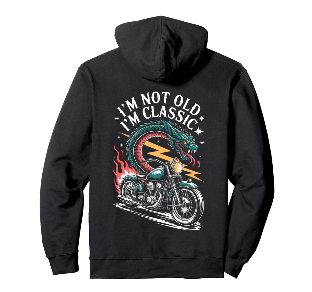 Biker Riding Dragon Motorcycle Outfit Hoodie - Graphic Print Men Women - T-Shirt, Sweatshirt, Hoodie