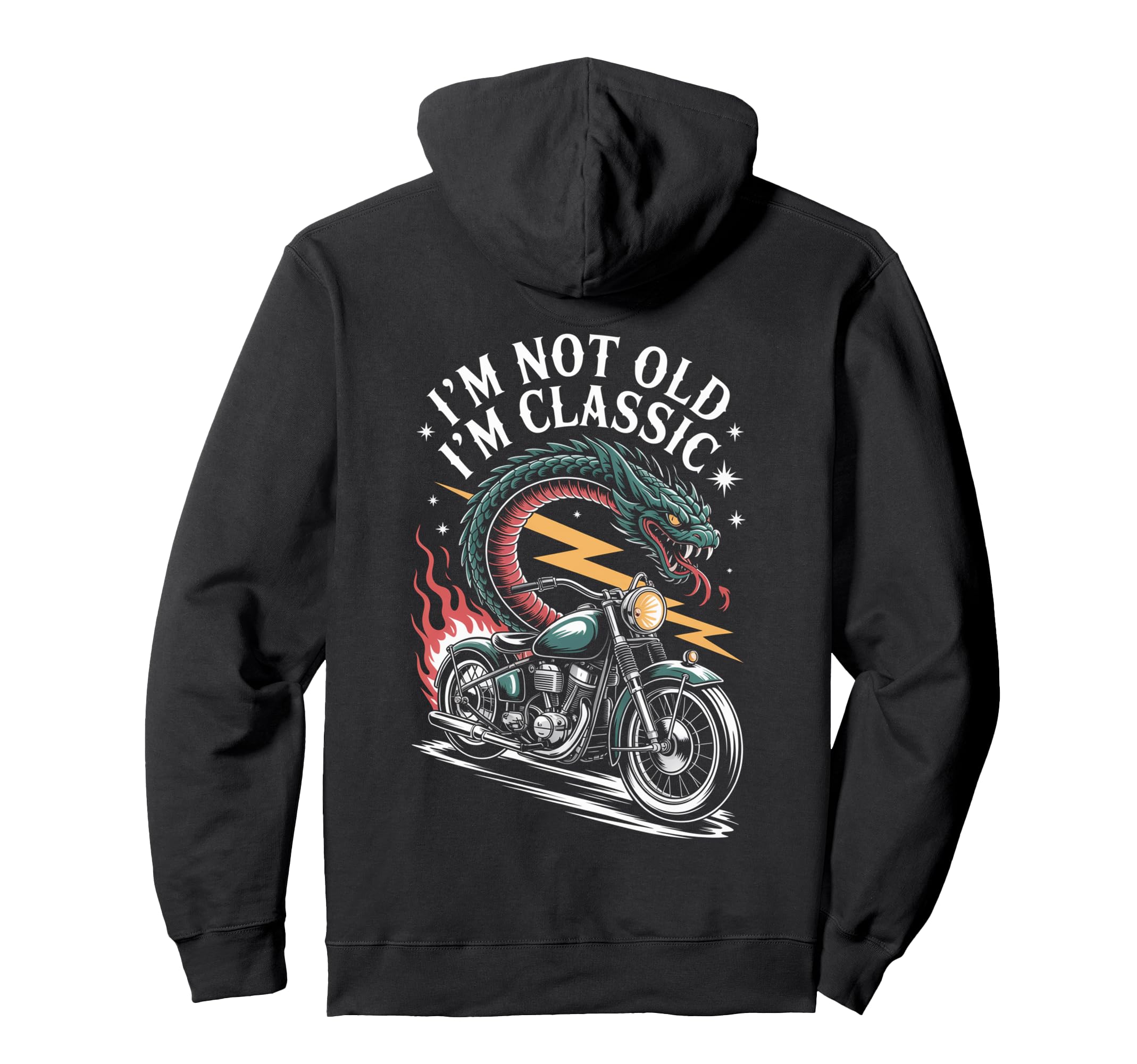 Biker Riding Dragon Motorcycle Outfit Hoodie - Graphic Print Men Women - T-Shirt, Sweatshirt, Hoodie