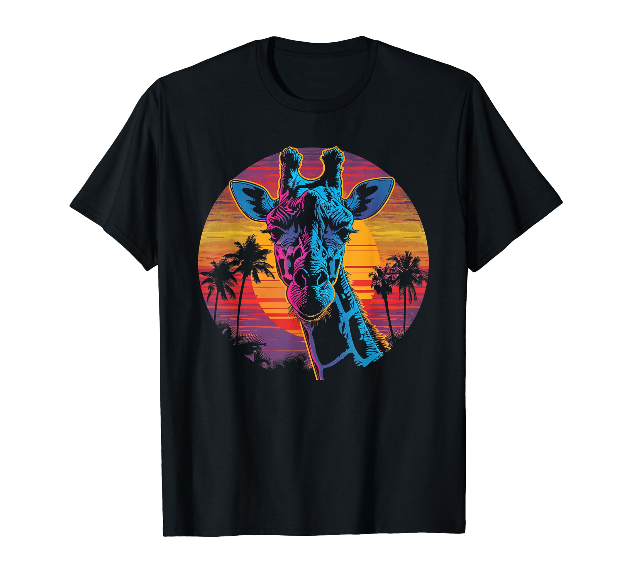 Giraffe Vaporwave Aesthetic Synthwave 80S T-Shirt - Trendy Graphic Unisex - T-Shirt, Sweatshirt, Hoodie