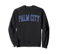 Palm City Fl Distressed Blue Varsity Sweatshirt - Unique Graphic for Adults - T-Shirt, Sweatshirt, Hoodie