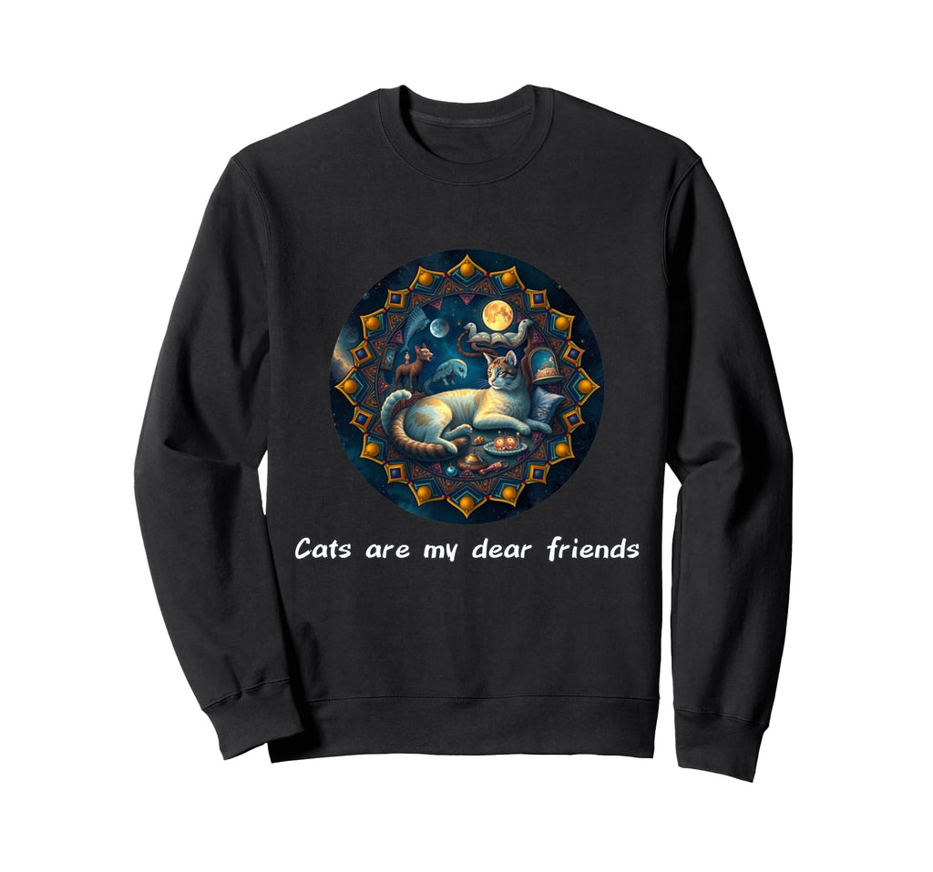 Cats Are My Best Friends Sacred Sweatshirt - Custom Art Print for Adults - T-Shirt, Sweatshirt, Hoodie