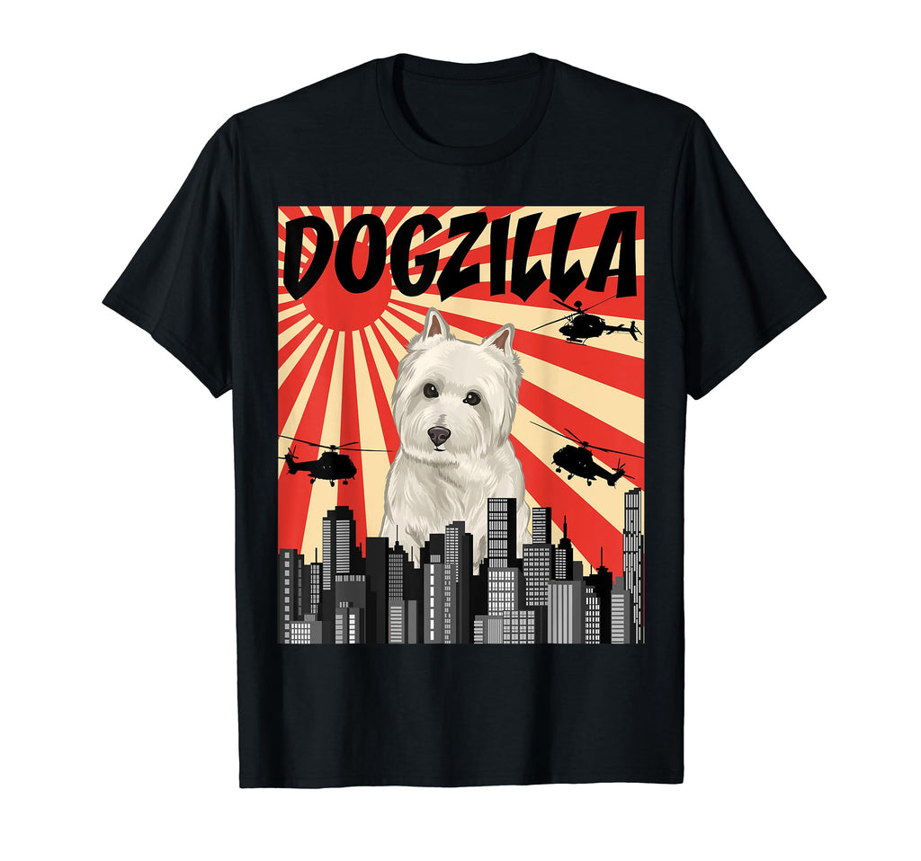 Funny Japanese Dogzilla West Highland T-Shirt - Novelty Apparel for Adults - T-Shirt, Sweatshirt, Hoodie