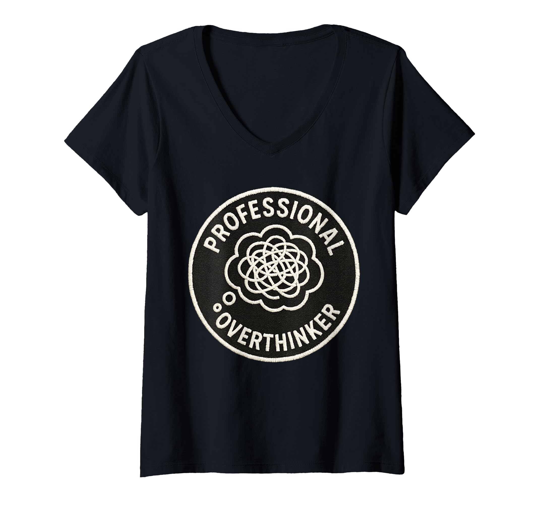 Womens Professional Overthinker Funny V T-Shirt - Graphic Print for Adults - T-Shirt, Sweatshirt, Hoodie