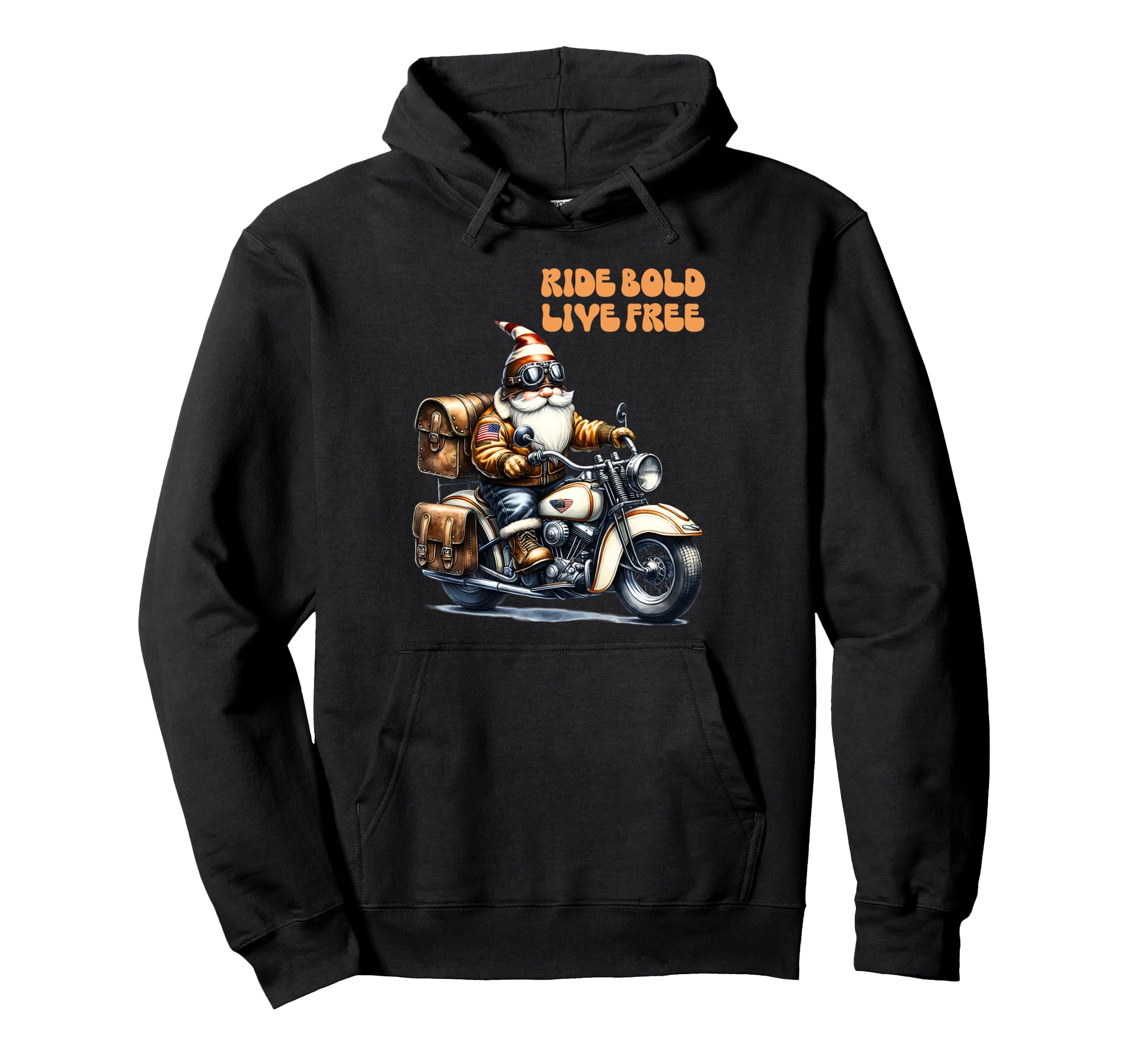 American Patriotic Biker Gnomes Hoodie - Aesthetic Graphic Men Women - T-Shirt, Sweatshirt, Hoodie