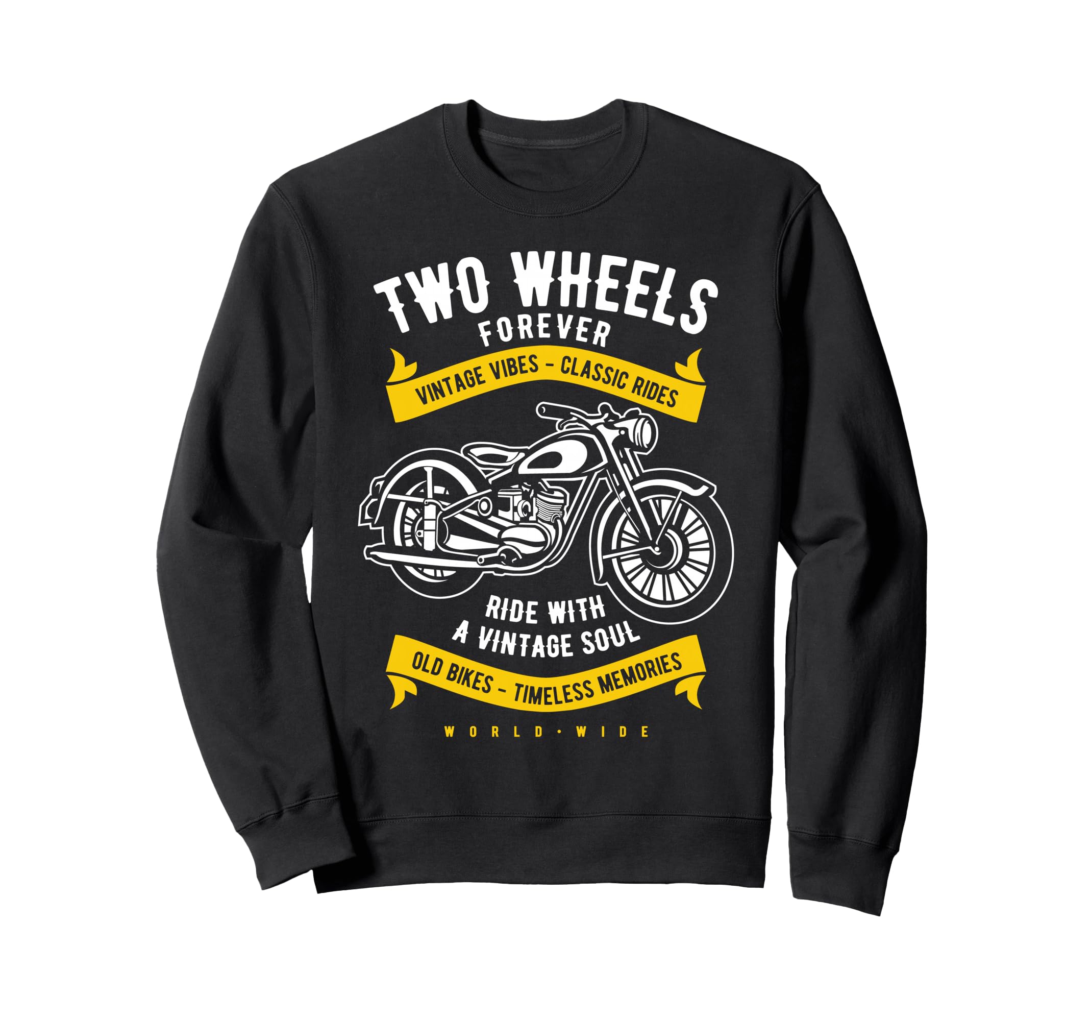 Two Wheels Forever Motorcycle Sweatshirt - Unique Graphic Men Women - T-Shirt, Sweatshirt, Hoodie