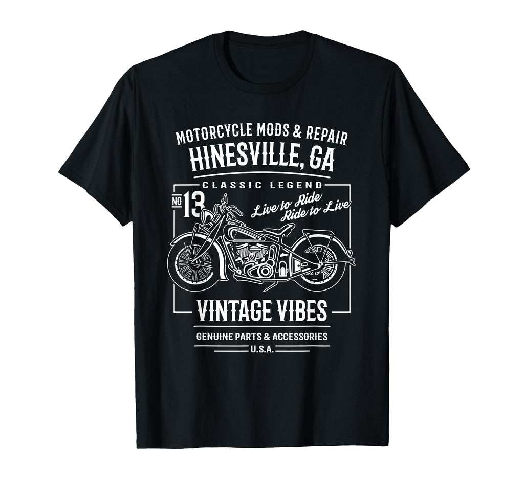 Hinesville Ga Usa Motorcycle T-Shirt - Unique Graphic for Adults - T-Shirt, Sweatshirt, Hoodie