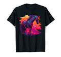 80S Vaporwave Synthwave Horse T-Shirt - Streetwear Style for Adults - T-Shirt, Sweatshirt, Hoodie