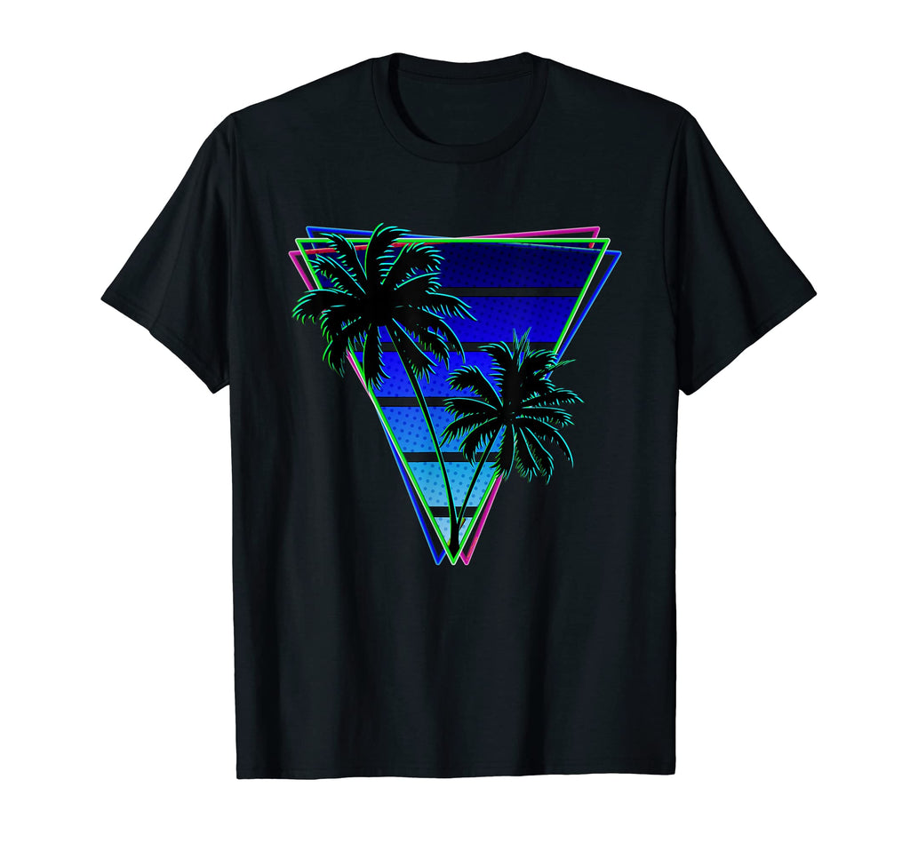 Blue Midnight Synthwave Inspired Palm T-Shirt - Novelty Apparel for Adults - T-Shirt, Sweatshirt, Hoodie