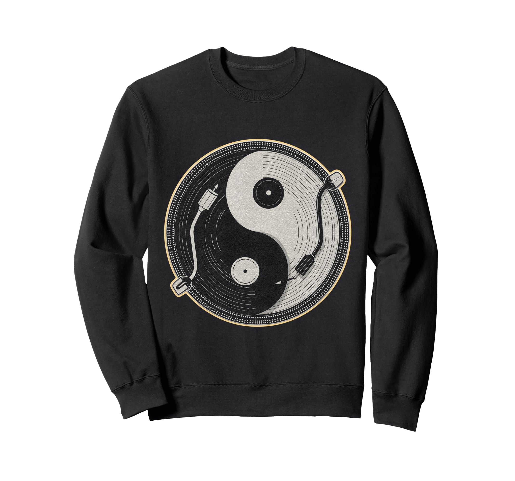 Yin Yang Vinyl Record Player Sweatshirt - Unique Graphic Men Women - T-Shirt, Sweatshirt, Hoodie