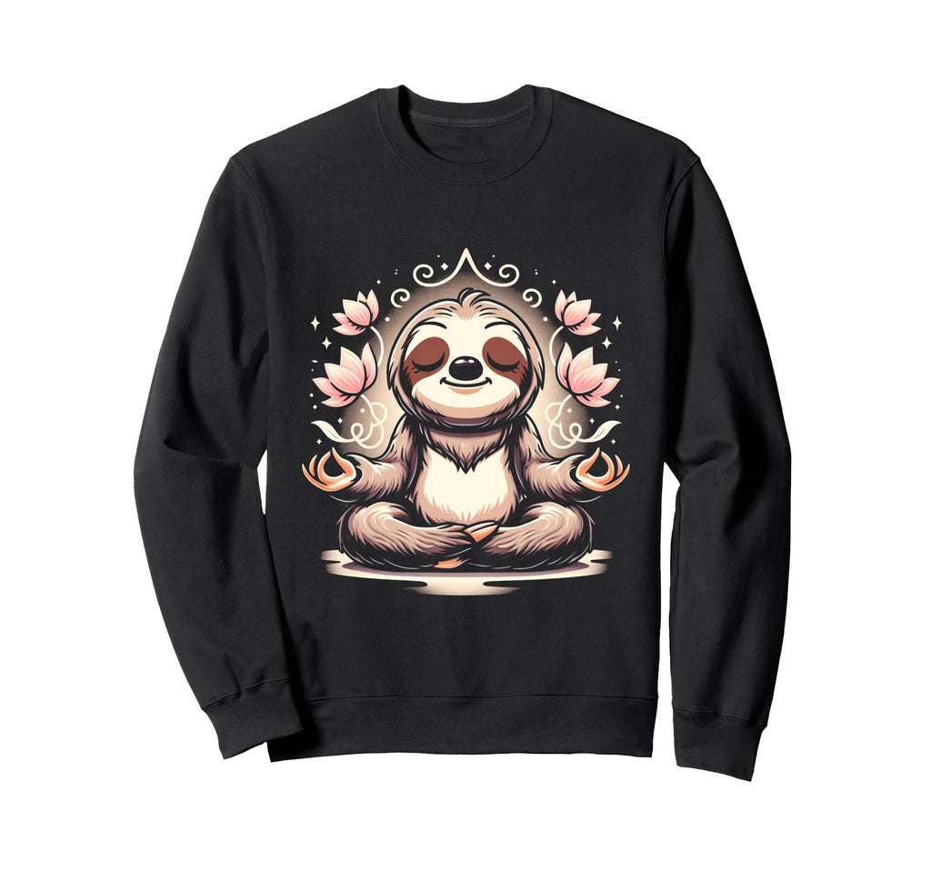 Zen Sloth Meditation Spiritual Sweatshirt - Custom Art Print for Adults - T-Shirt, Sweatshirt, Hoodie