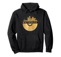 Vinyl Record Player Disco Music Skyline Hoodie - Minimalist Print Unisex - T-Shirt, Sweatshirt, Hoodie