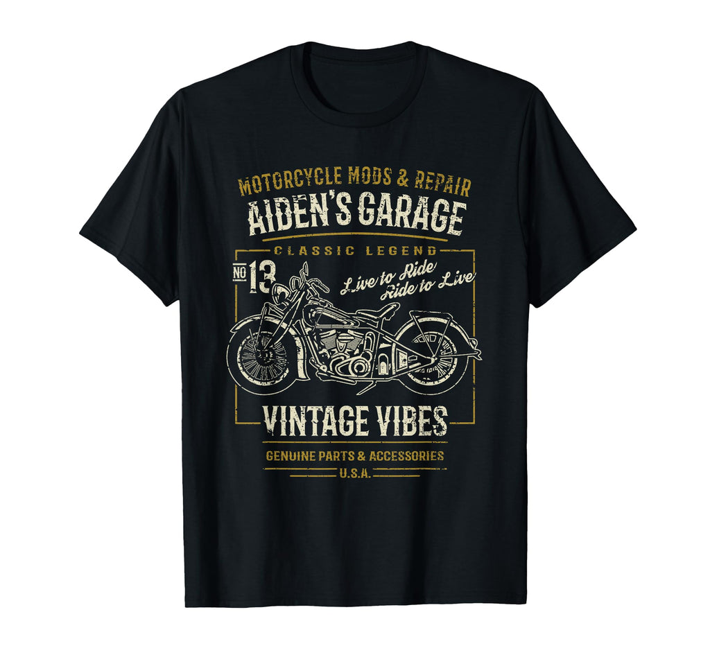 Aidens Garage Motorcycle T-Shirt - Trendy Graphic for Adults - T-Shirt, Sweatshirt, Hoodie