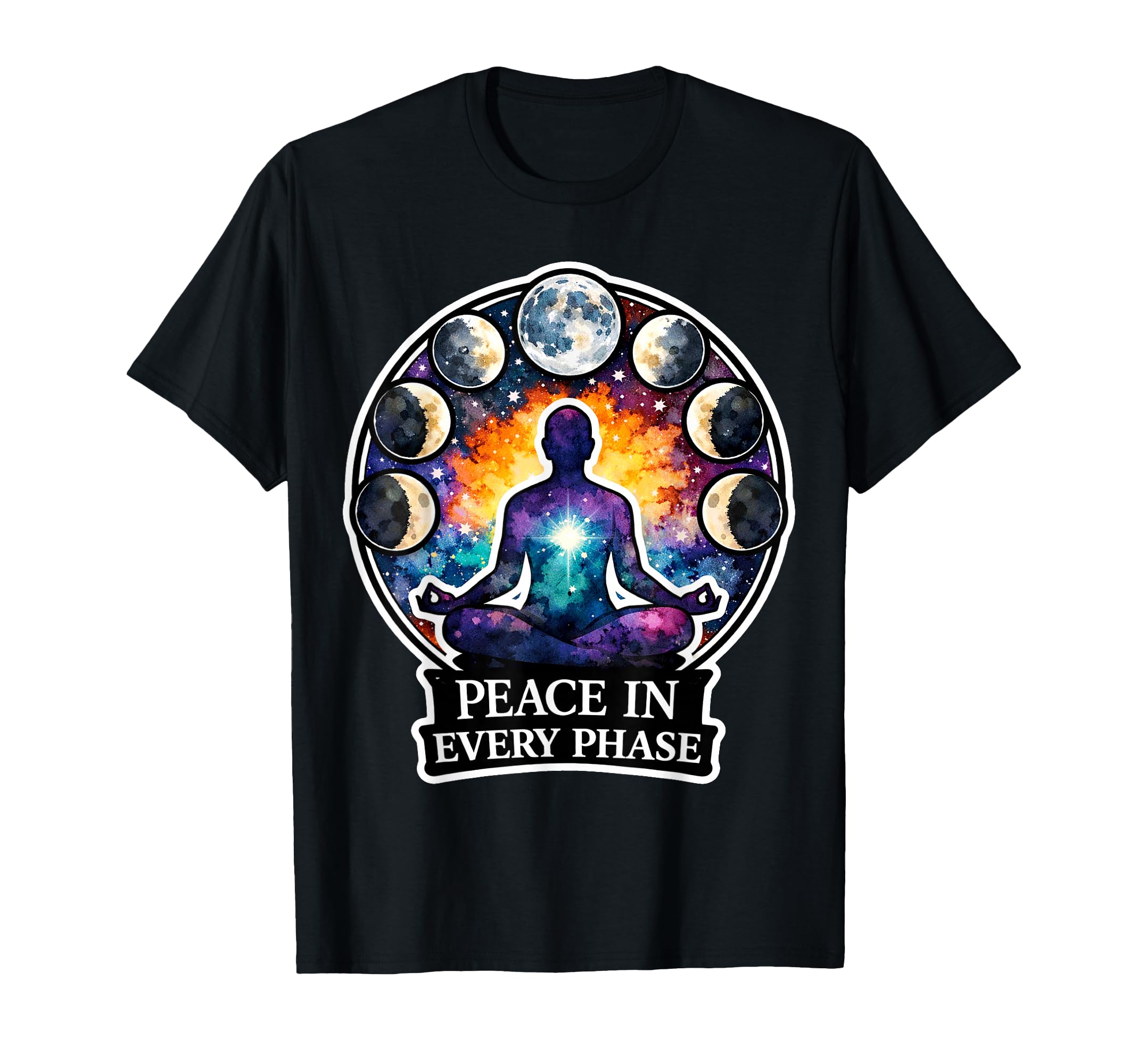 Moon Meditation Lunar Mindfulness T-Shirt - Custom Art Print for Adults - T-Shirt, Sweatshirt, Hoodie