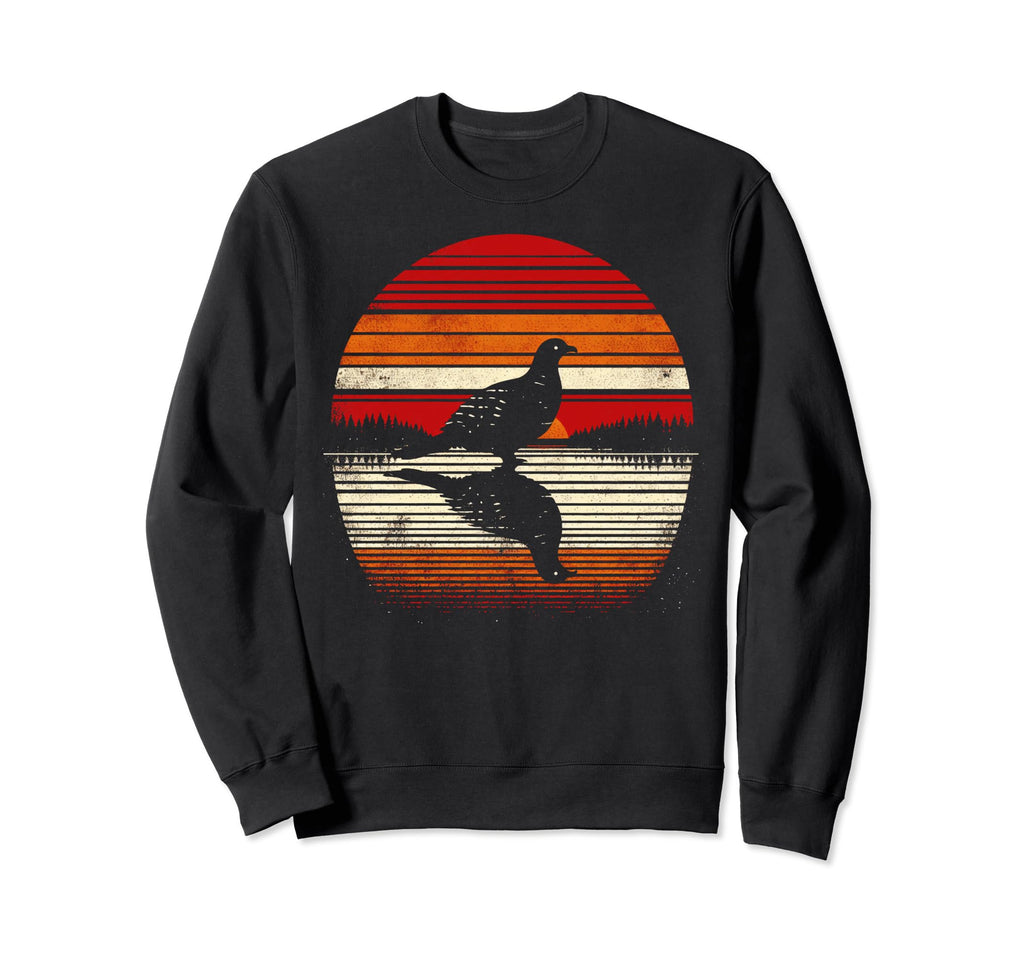 Grouse Bird Sunset Safari 70S Sweatshirt - Minimalist Print Men Women - T-Shirt, Sweatshirt, Hoodie