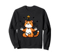 Meditation Cat Yoga Pose Relaxing Sweatshirt - Minimalist Print for Adults - T-Shirt, Sweatshirt, Hoodie