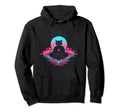 Synthwave Cat Samurai Mediation Vaporwave Hoodie - Novelty Apparel Unisex - T-Shirt, Sweatshirt, Hoodie