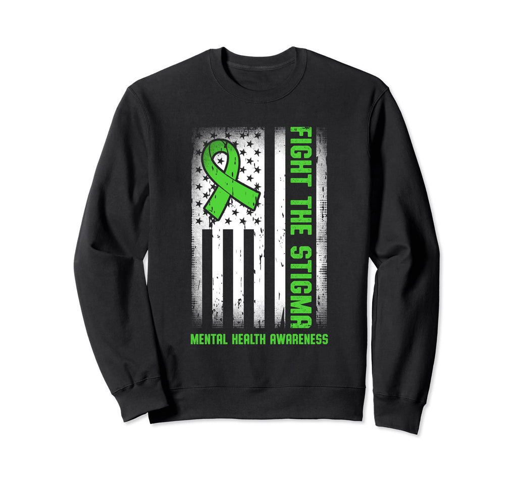 Us Flag Nobody Fights Alone Mental Sweatshirt - Trendy Graphic Men Women - T-Shirt, Sweatshirt, Hoodie
