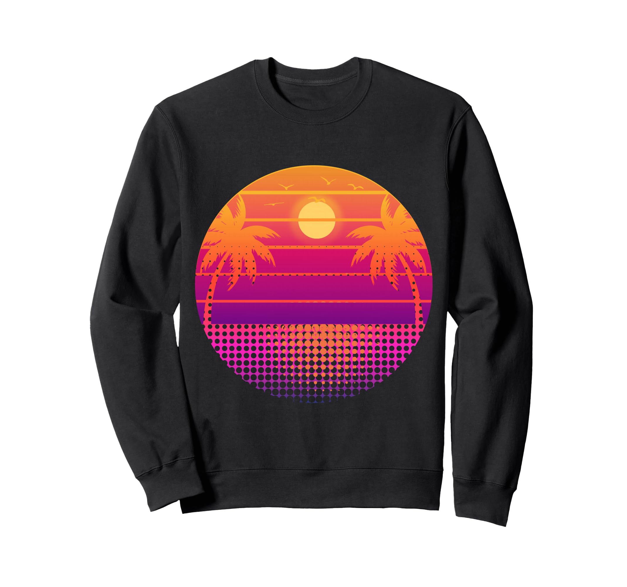 80S Vaporwave Palm Trees Sweatshirt - Casual Everyday Wear Men Women - T-Shirt, Sweatshirt, Hoodie