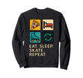 Eat Sleep Skate Repeat Roller Skating Sweatshirt - Graphic Print for Adults - T-Shirt, Sweatshirt, Hoodie