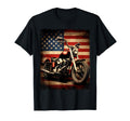 Motorcycle Usa Flag Biker American T-Shirt - Fun Novelty Design for Adults - T-Shirt, Sweatshirt, Hoodie