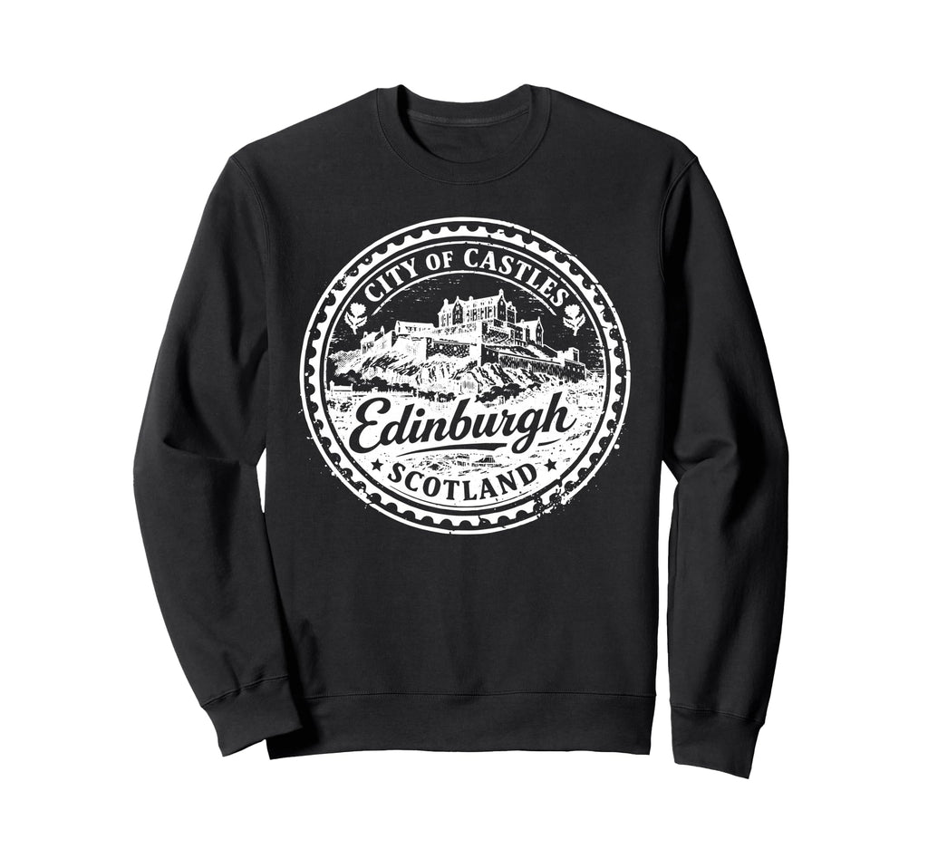 Edinburgh Scotland Uk Travel Stamp Sweatshirt - Minimalist Print Men Women - T-Shirt, Sweatshirt, Hoodie