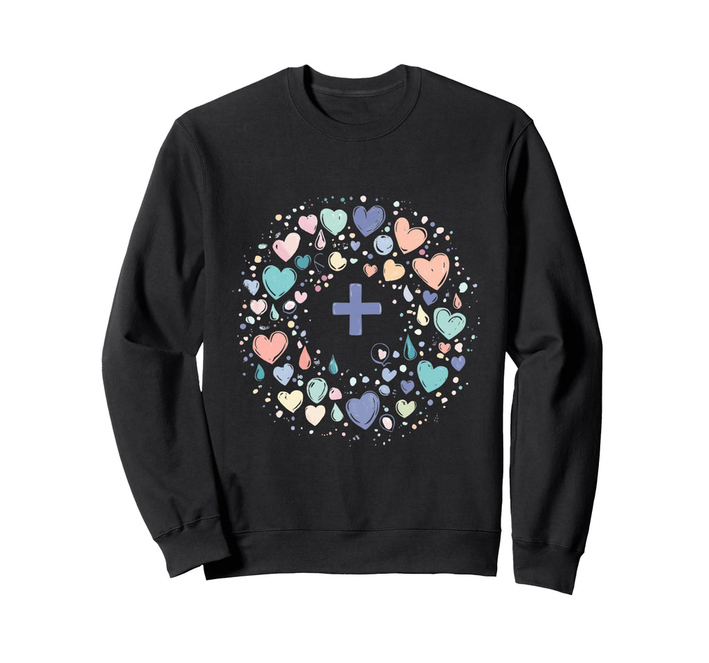 Colorful Heart Mandala Mindfulness Sweatshirt - Aesthetic Graphic Unisex - T-Shirt, Sweatshirt, Hoodie