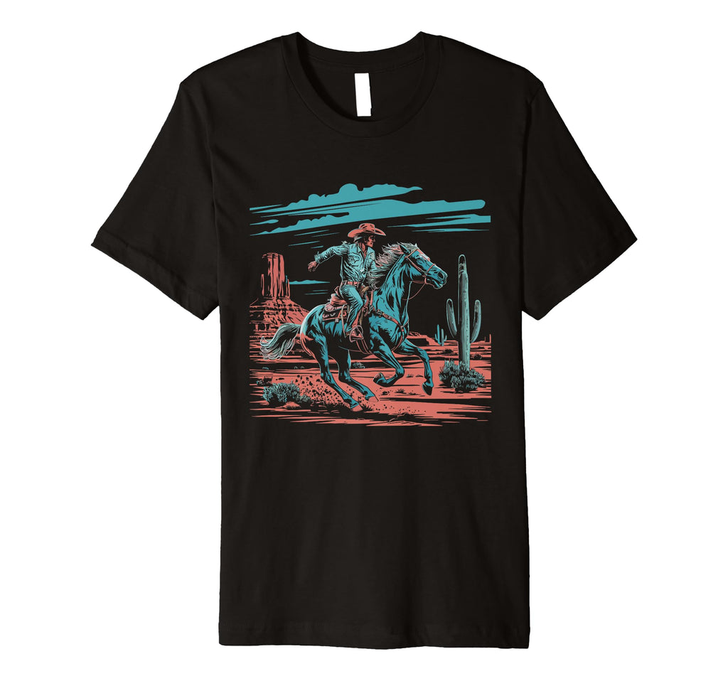 Cowboy Horseback Desert Western T-Shirt - Casual Everyday Wear for Adults - T-Shirt, Sweatshirt, Hoodie