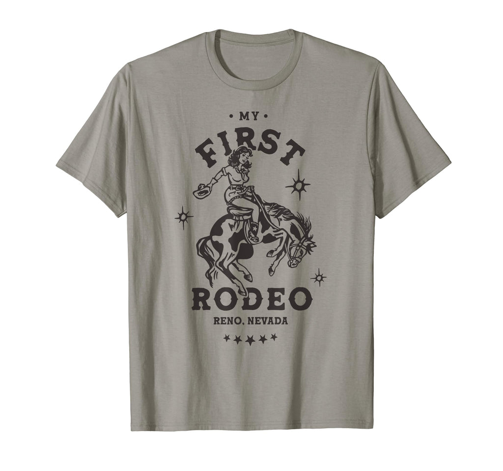 My First Rodeo Reno Nevada Western Cowgirl T-Shirt - Unique Graphic Unisex - T-Shirt, Sweatshirt, Hoodie