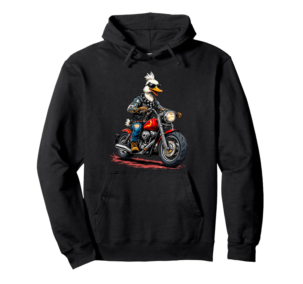 Motorcycles Biker Duck Motorcycling Hoodie - Streetwear Style Men Women - T-Shirt, Sweatshirt, Hoodie