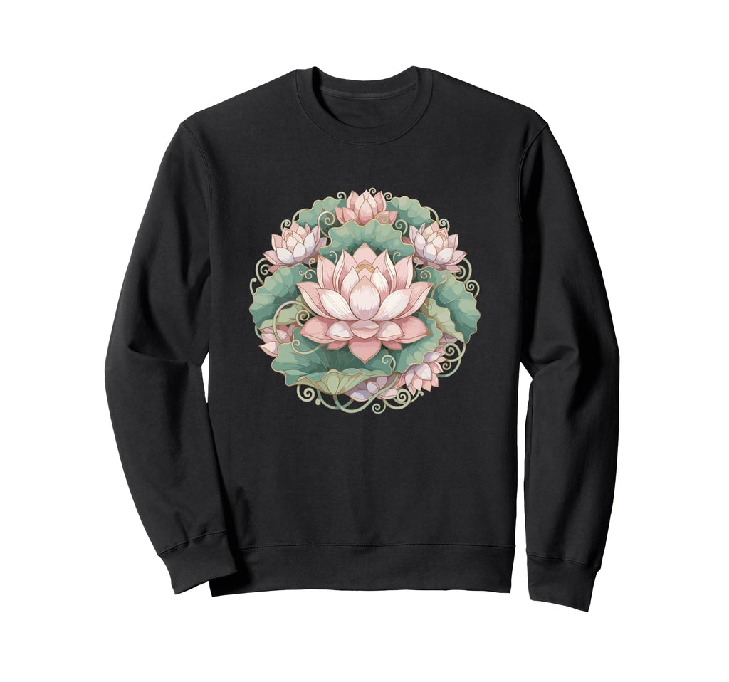Mystic Lotus Flower Mandala Zen Sweatshirt - Unique Graphic for Adults - T-Shirt, Sweatshirt, Hoodie