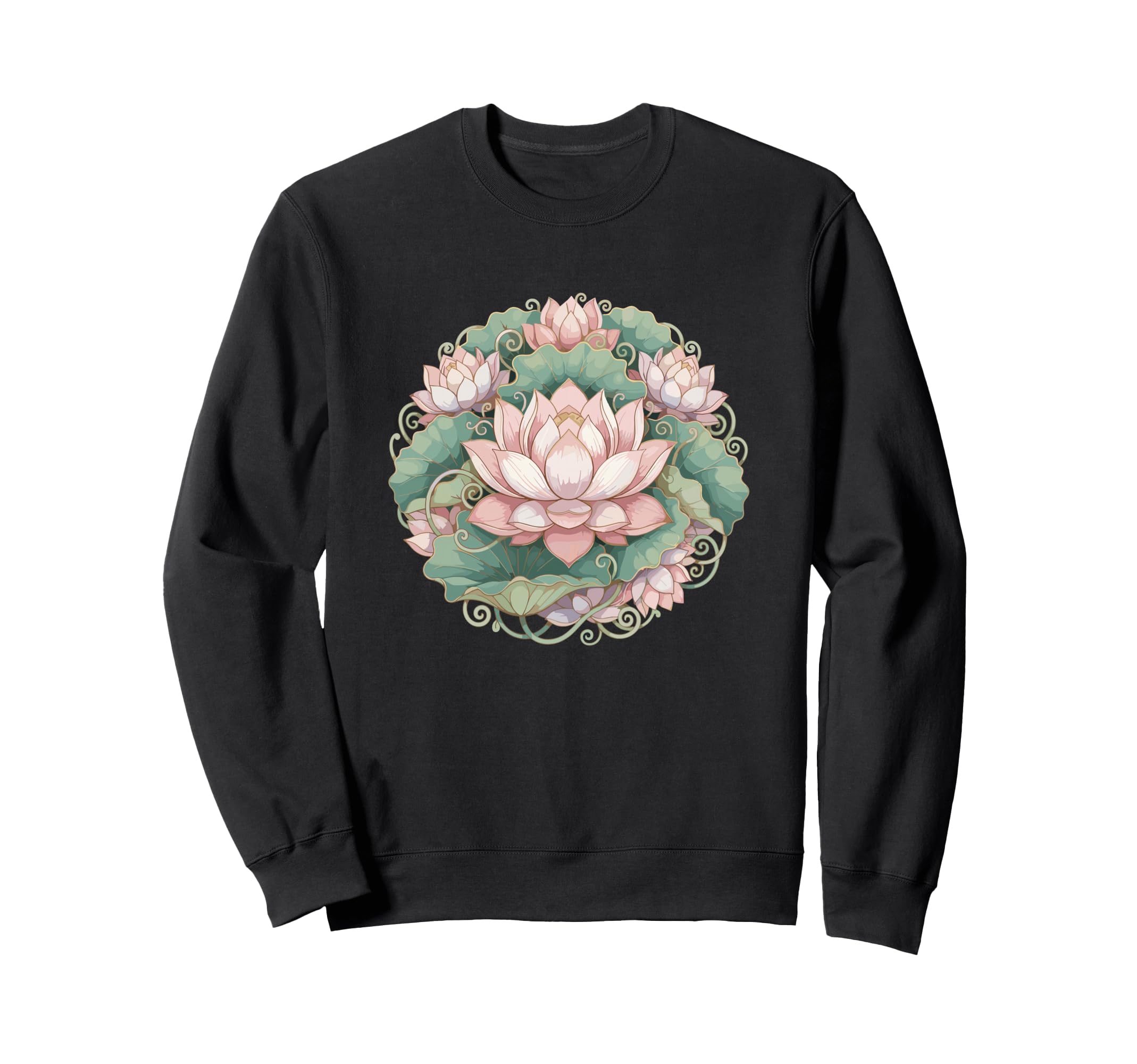 Mystic Lotus Flower Mandala Zen Sweatshirt - Unique Graphic for Adults - T-Shirt, Sweatshirt, Hoodie