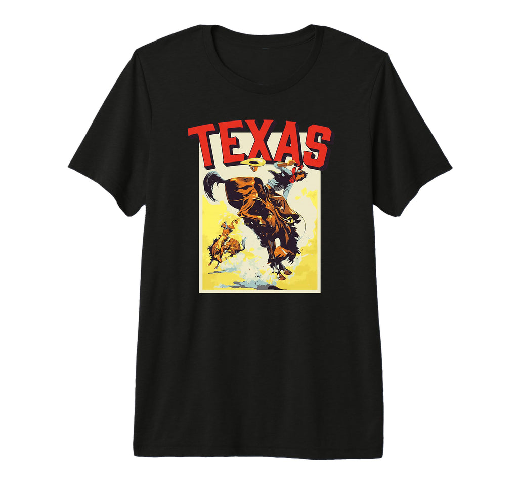 Texas Rodeo Travel Postcard Cowboy T-Shirt - Novelty Apparel for Adults - T-Shirt, Sweatshirt, Hoodie
