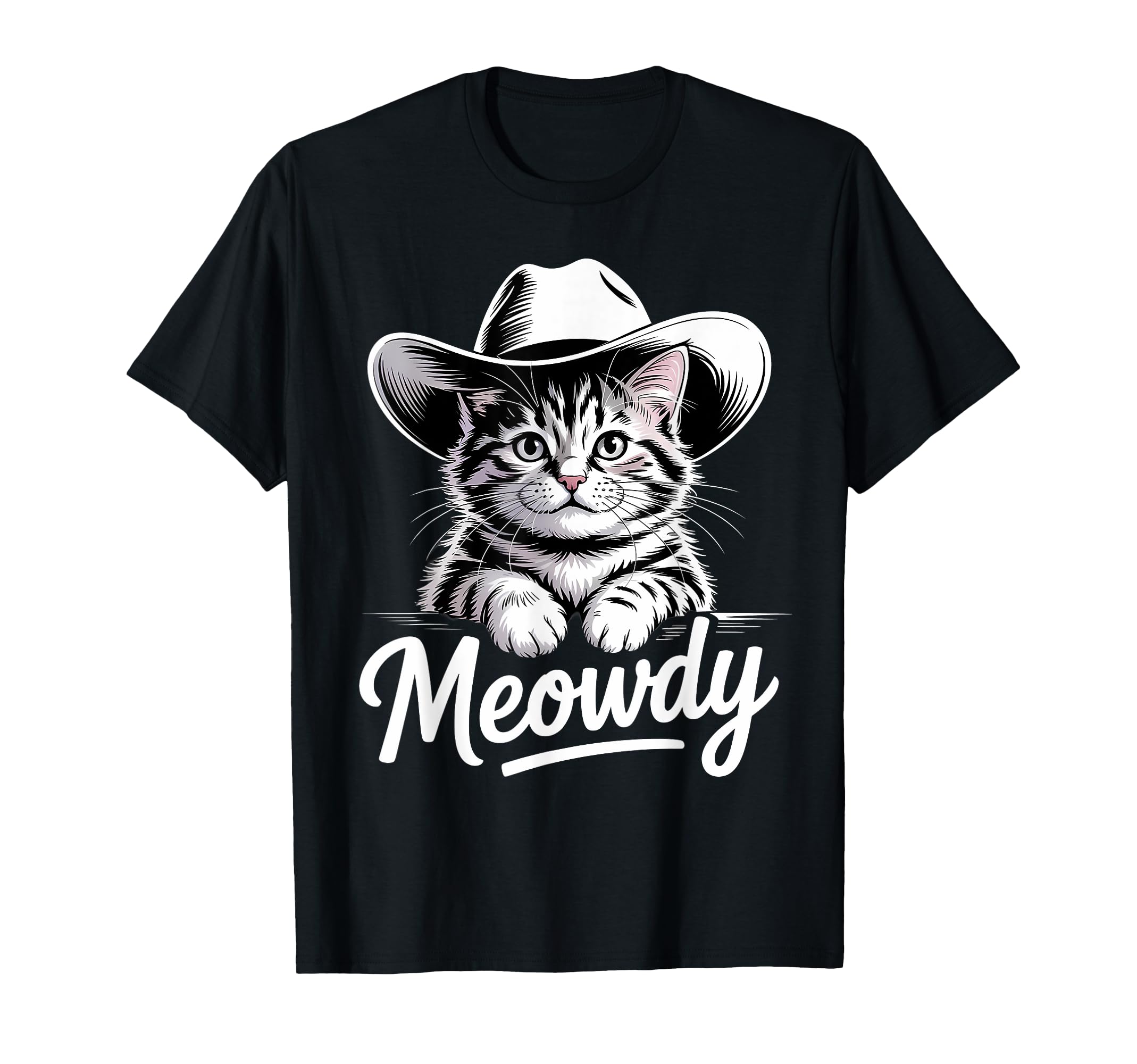 Meowdy Cat Funny Western Country Cowboy T-Shirt - Custom Art Print Unisex - T-Shirt, Sweatshirt, Hoodie