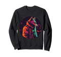 Urban City Wolf Night Wearing Jacket Sweatshirt - Graphic Print Unisex - T-Shirt, Sweatshirt, Hoodie