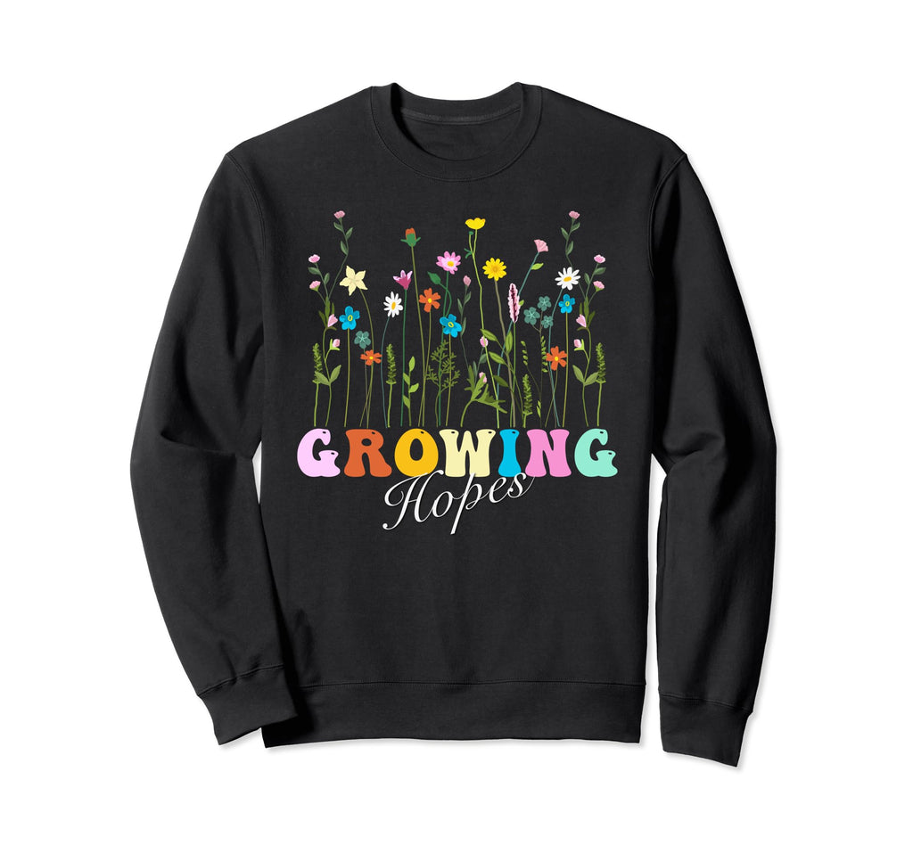 Growing Hopes Wildflower Floral Sweatshirt - Custom Art Print for Adults - T-Shirt, Sweatshirt, Hoodie