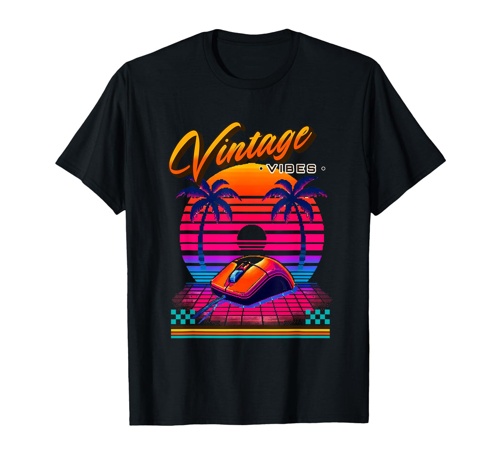 Vibes Old School Mouse 80S T-Shirt - Fun Novelty Design for Adults - T-Shirt, Sweatshirt, Hoodie