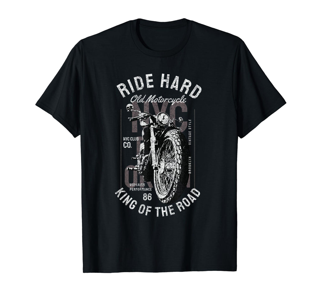 American Motorcycle Biker Distress Effect T-Shirt - Trendy Graphic Unisex - T-Shirt, Sweatshirt, Hoodie