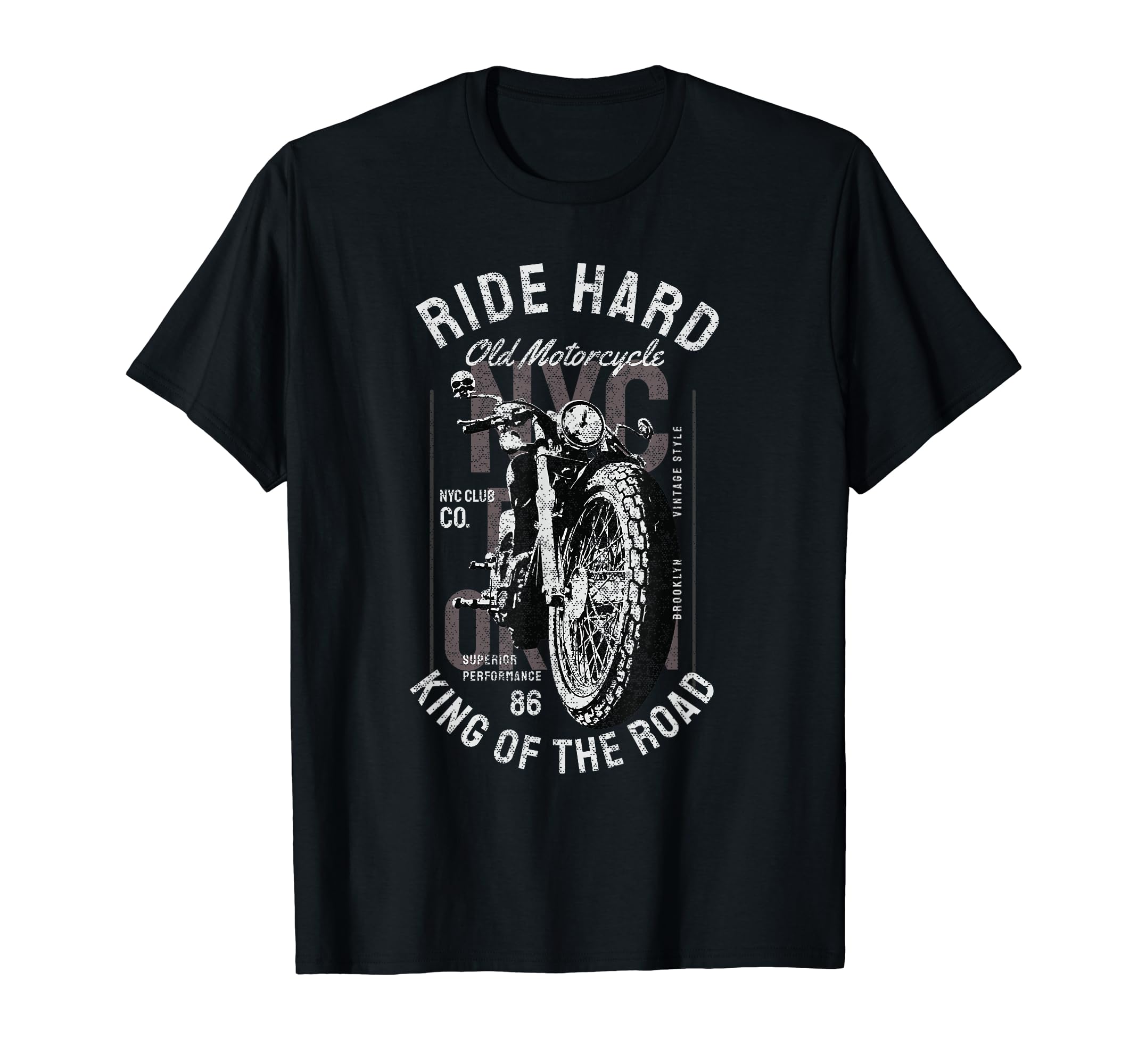 American Motorcycle Biker Distress Effect T-Shirt - Trendy Graphic Unisex - T-Shirt, Sweatshirt, Hoodie