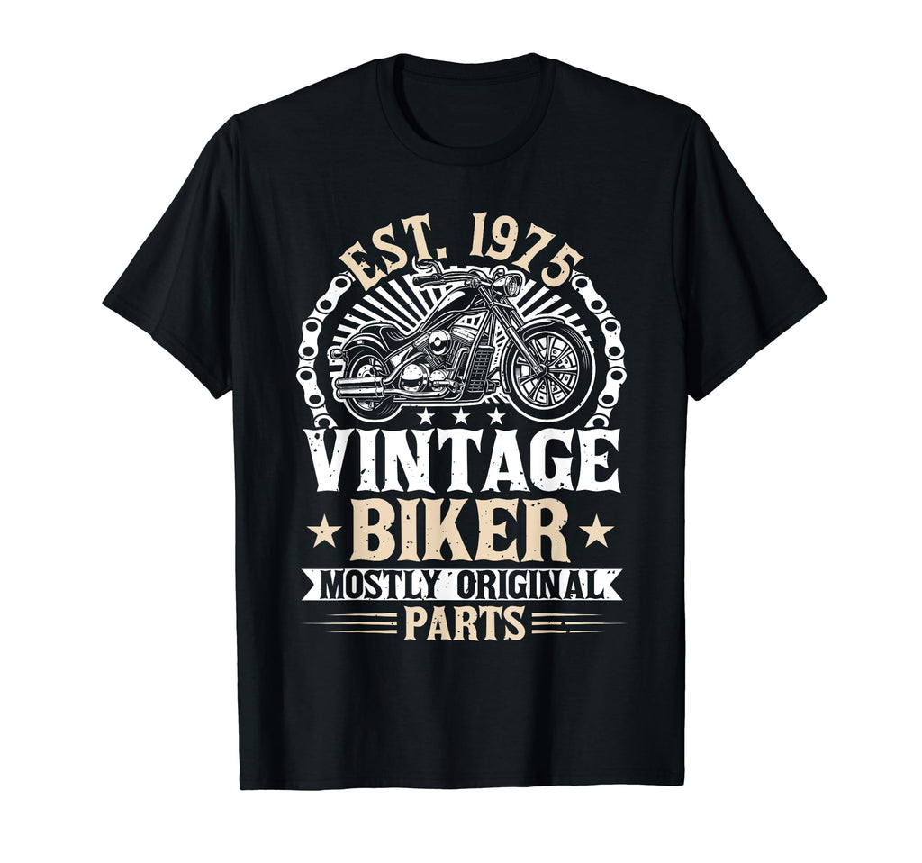 Motorcycle Biker Birthday Born 1975 T-Shirt - Custom Art Print for Adults - T-Shirt, Sweatshirt, Hoodie