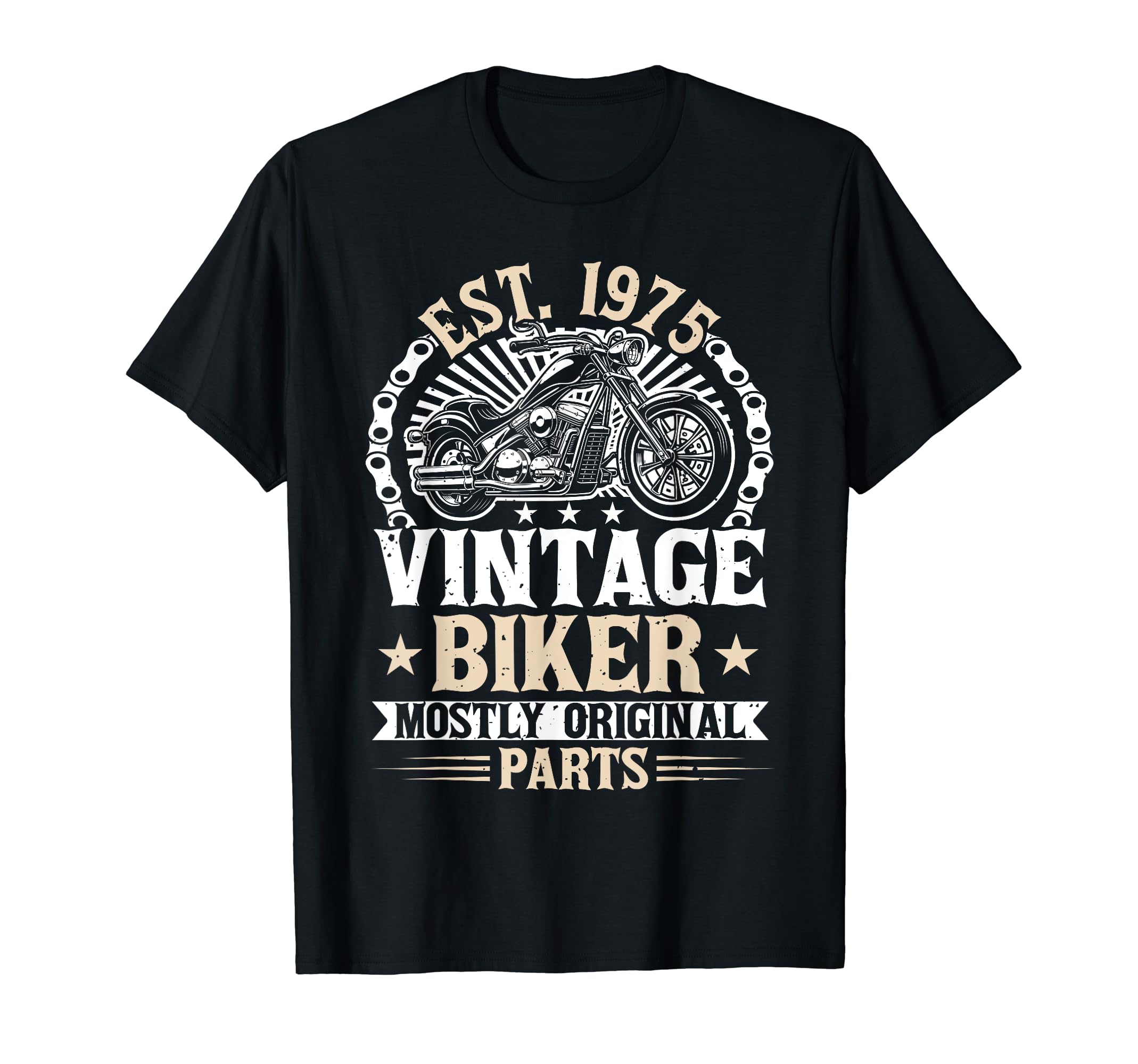 Motorcycle Biker Birthday Born 1975 T-Shirt - Custom Art Print for Adults - T-Shirt, Sweatshirt, Hoodie