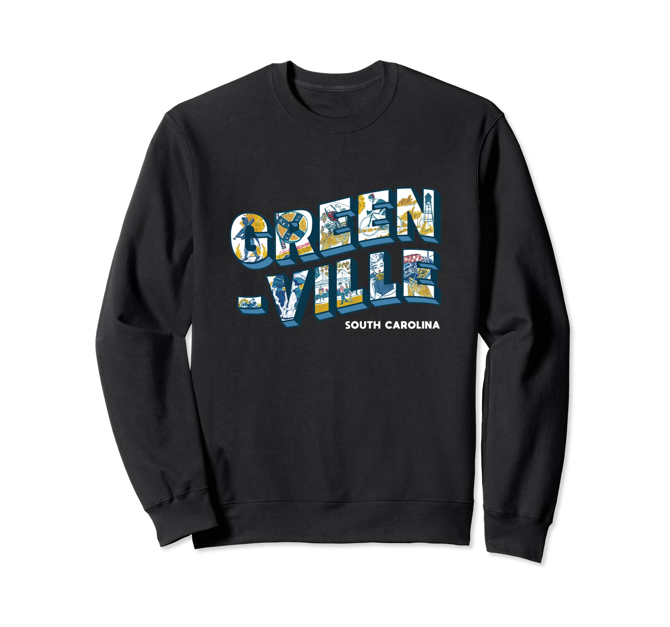 Greenville South Carolina Typography Sweatshirt - Trendy Graphic Unisex - T-Shirt, Sweatshirt, Hoodie