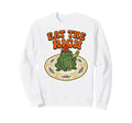 Eat Rich Grumpy Frog 70S Funny Sweatshirt - Minimalist Print for Adults - T-Shirt, Sweatshirt, Hoodie