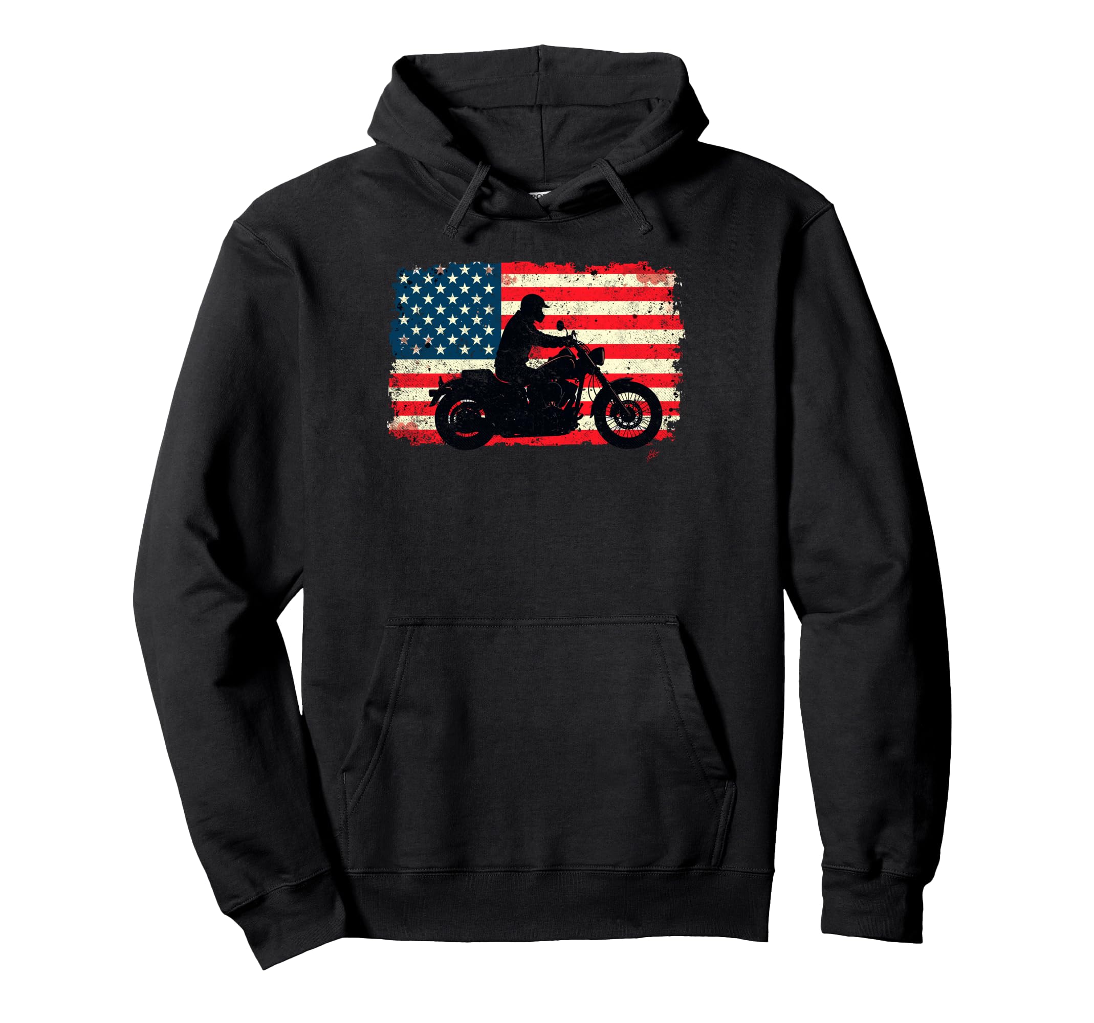 Us Flag Biker Riding Lover Motorcycle Hoodie - Trendy Graphic for Adults - T-Shirt, Sweatshirt, Hoodie
